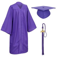 Unisex Matte Graduation Cap and Gown Tassel Set for High School Bachelor
