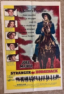 Stranger on Horseback 1955 Movie Poster 27x41 Joel McCrea Miroslava