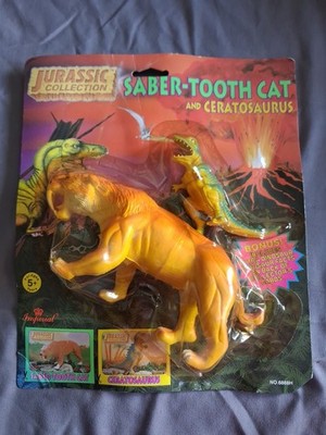 VTG Jurassic Collection 1996 Saber-tooth Cat And Ceratosaurus, Imperial, 2 Piece