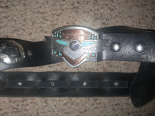 Harley Davidson The Western Spirit Belt Buckle Series 1992 Fine Pewter With Belt