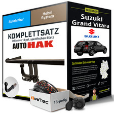 Für SUZUKI Grand Vitara II JT,TE,TD Anhängerkupplung abnehmbar +eSatz 13pol 05-