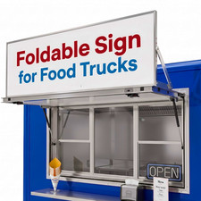 Foldable Sign for Food Truck Window & Concession Window Awning Add-Ons