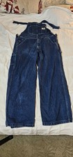 Carhartt Men's R07-DST Denim Bib Overalls Work Dungarees Blue 100 Cotton