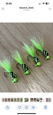 Four Hand Tied 1/64 Crappie and Bluegill Jigs