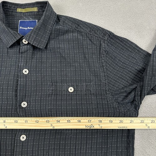 Tommy Bahama Langarm Poloshirt Herren Gr. M Strukturiert Schwarz Seidenmischung - Bild 5 von 8