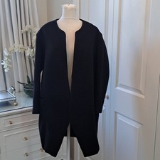 Everlane Womens Classic Dress Black Wool Blend Cardigan Overcoat Coat Pockets 0
