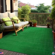 Rugshop 5' x 7' Green Artificial Turf - Lush Grass Area Rug for Indoor/Outdoor