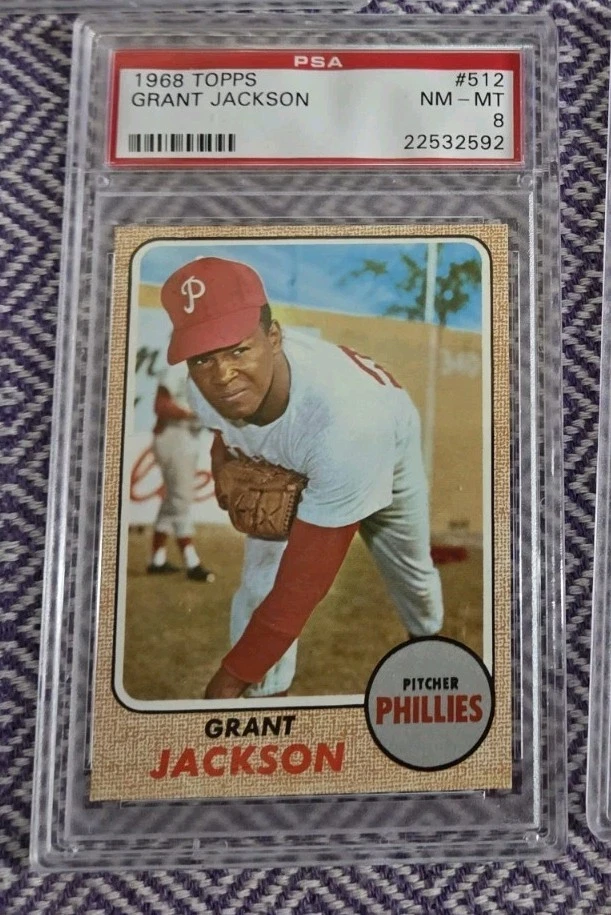 Lote de (5) tarjetas de béisbol Topps 1968 con clasificación PSA casi nuevas como nuevas FREGOSI, SUBVENCIÓN Foto 2 de 4