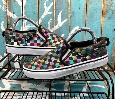 Vans Missy Multi color MonoChrome Checkered Slip On Canvas