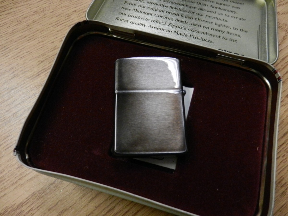 Zippo 1932-1992 60th Anniversary Lighter W/ Tin Unfired No