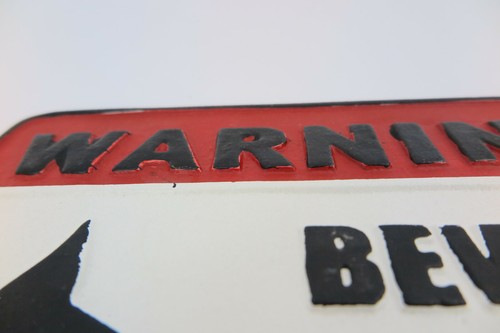 BEWARE OF THE DOG Vorsicht vor dem Hund Metallschild Gusseisen Schild bissiger - Bild 2 von 5