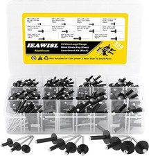 Pop Rivets Assortment Kit 250PCS Large Flange Aluminum Rivets 11 SAE Sizes