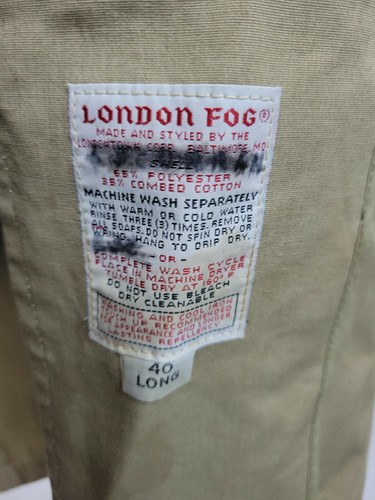 London Fog Womens Size 40 Long Beige Brown Long Trench Coat Lined Button Up - Picture 11 of 12