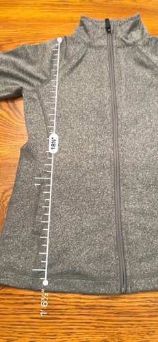 Ideology Jacket Grey Full Zip Sweatshirt Thumb Holes Run Like a Girl Small top - Picture 7 of 7