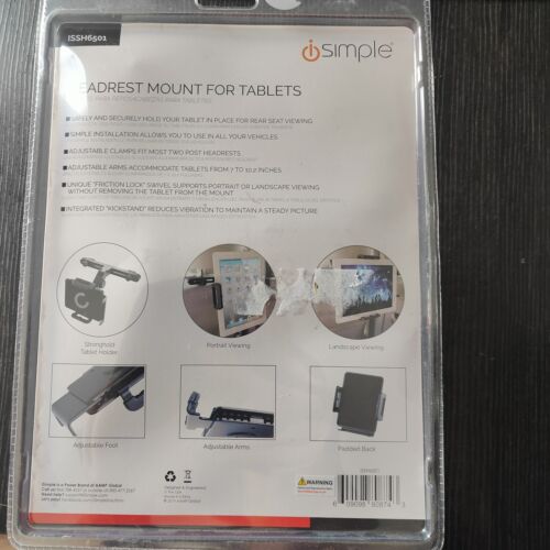 NEW iSimple ISSH6501 StrongHold Headrest Mount for Most 7" - 10.2" Tablets - Picture 2 of 2