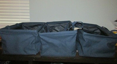 3 Pottery Barn Kids Navy Blue Canvas Somerset Storage Tote Bin