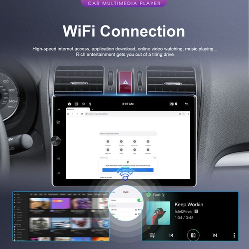 2+64G Single 1DIN Rotatable 10.4'' Android 13 Carplay Navi Car Stereo GPS Radio - Picture 14 of 24