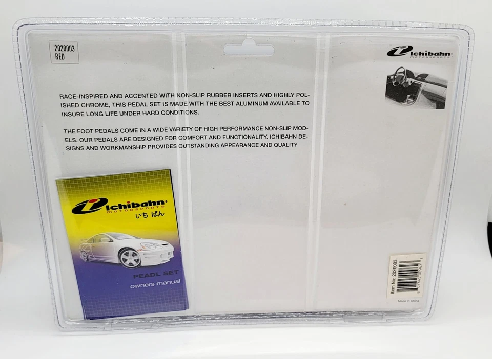 TOTALMENTE NUEVO Ichibahn Auto Styling & Performance Serie Cromo Pedales Manuales ROJOS Foto 3 de 4