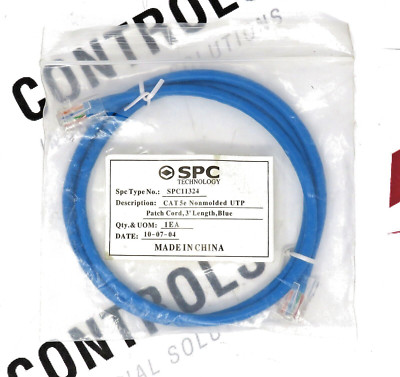 SPC Technology SPC11324 CAT5e Non-Molded UTP Patch Cord, 3 Feet, Blue