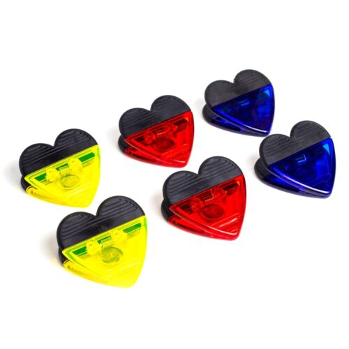 Clip in plastica a forma di cuore con magneti per frigorifero set di 6 - Foto 3 di 9
