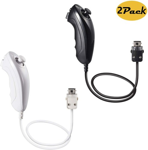 Confezione 2 Joystick Controller Wii Nunchuck Gamepad Ricambio per Console Wii/Wii U - Foto 28 di 29