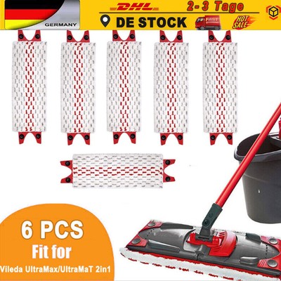 6stk Ersatz Wischbezug geeignet 2in1 Vileda UltraMax Neu für Vileda Ultramat