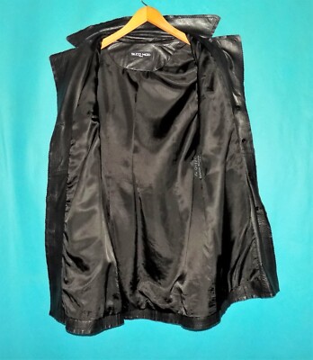 Veste En Cuir D'agneau SUED MOD LA GRIFFE - Noir Taille 38 - Occasion Comme Neuve