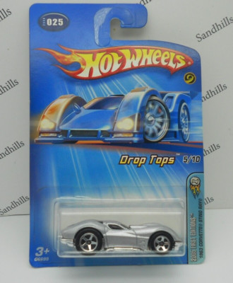 Hot Wheels 1963 Corvette Sting Ray * Silver * Drop Tops 5/10 * Malaysia