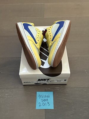 Nike Air Jordan 1 Low Travis Scott Canary Yellow Blue Size