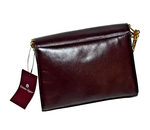 Vintage Beautiful Etienne Aigner Shoulder Purse Burgundy Leather - Picture 2 of 3