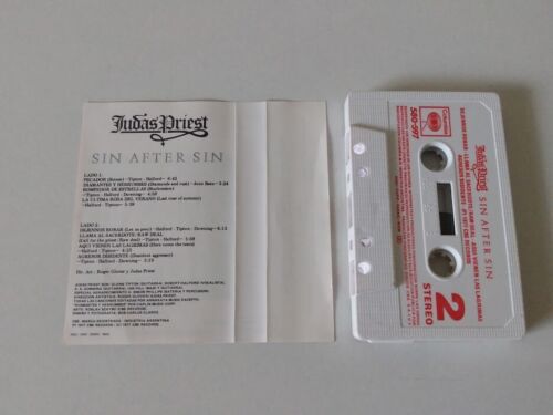 Judas Priest Sin After Sin - Cassette Tape Argentina Pressing NM Condition - Picture 3 of 3