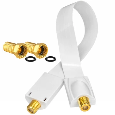 HB-DIGITAL Paso de ventana cable plano DORADO SAT cable UltraHD 4K enchufe F gratuito