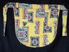 Vintage 1950s Lime Green Print Half Apron Hand Made Mid Century Modern print