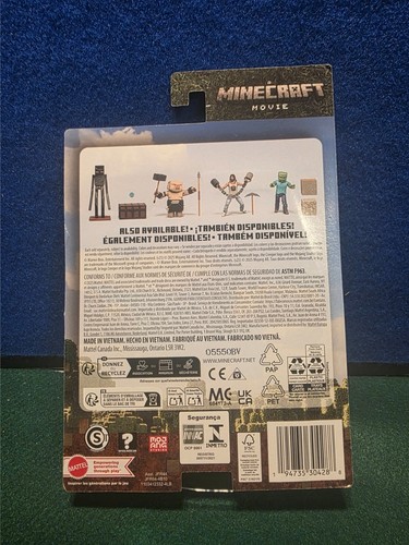 MINECRAFT MOVIE 4" Figure ZOMBIE With Cobblestone & Oak Wood 2025 - Picture 2 of 2
