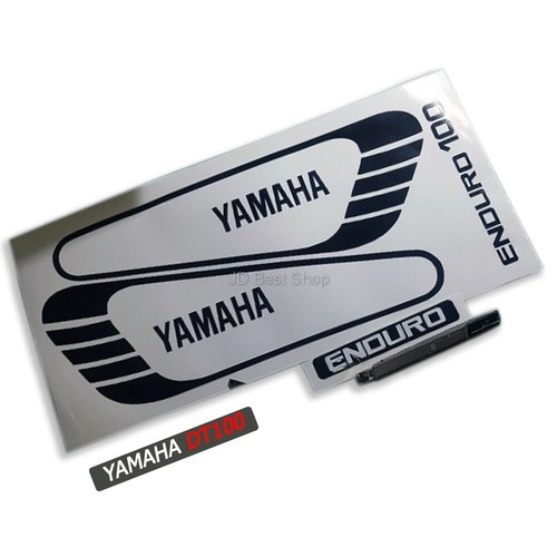 DT100 ENDURO Black Sticker Fuel Tank Set Side L/R Emblem Logo For Yamaha DT100 J - Imagen 4 de 7