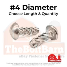 #4 304 Stainless Steel Round Head Type U Drive Screws (Choose Length & Qty)