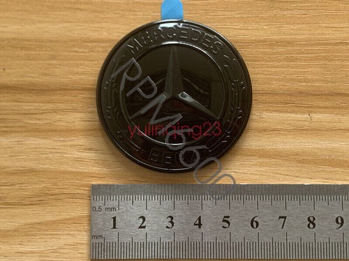 Gloss Black Hood Laurel Wreath Paste Badge Emblem For Mercedes Benz E300 E53 E63 - Picture 4 of 7
