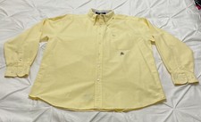 Tommy Hilfiger Men  s XL Button Up Shirt Yellow Crest Logo; Vintage