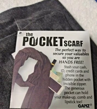 Pocket  SCARF SECURE With Pocket YOUR VALUABLES IN ZIPPERED POCKET Gray