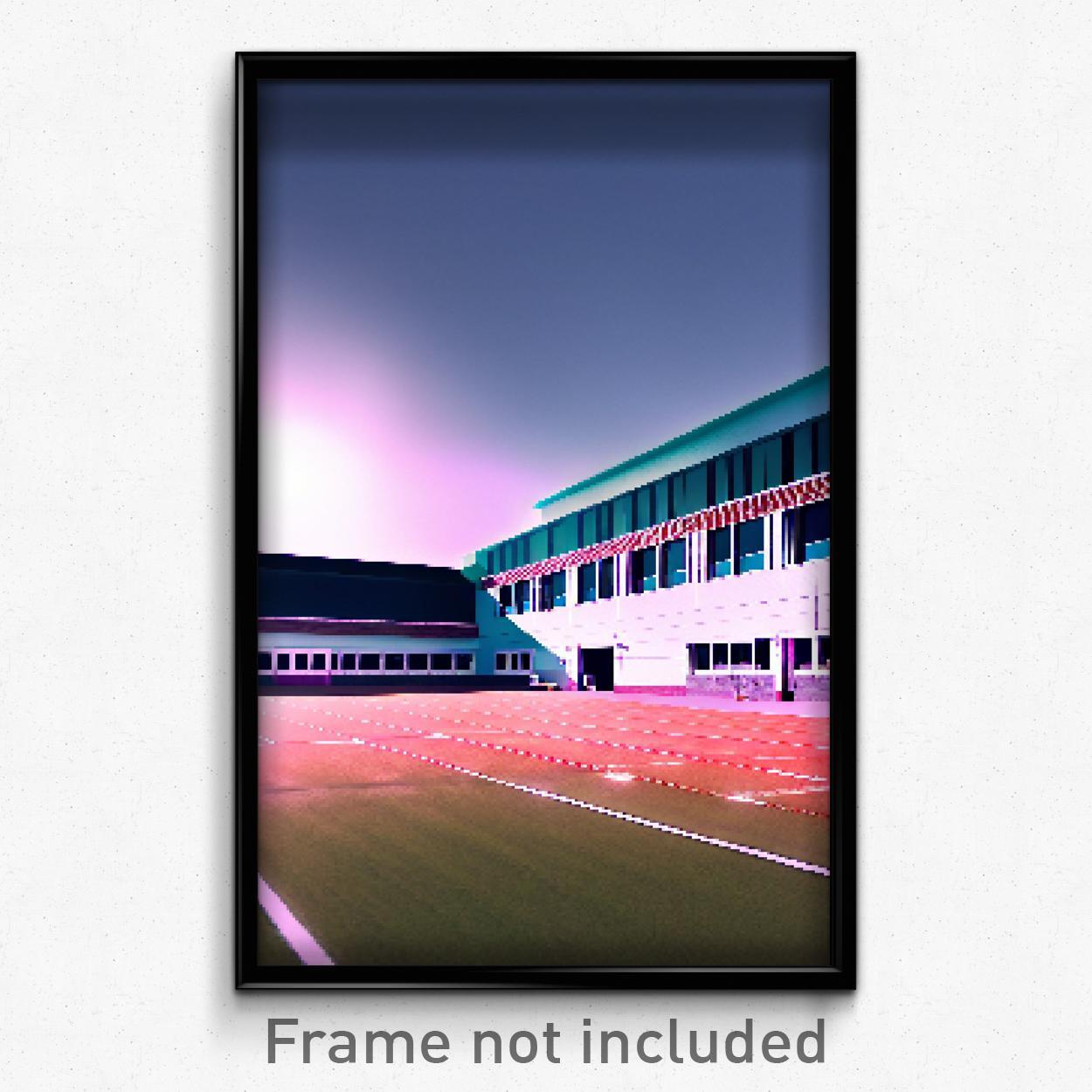 Pixel Art Poster - Humble High School (8 Bit Psychedelic Video Game Print)