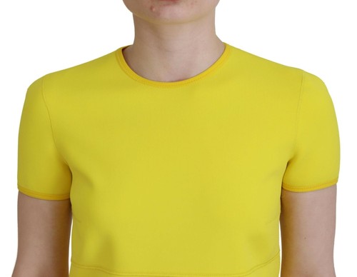 DSQUARED2 Women Yellow Dress Nylon Short Sleeves Round Neck Bodycon Wrap IT 38 - Picture 5 of 5