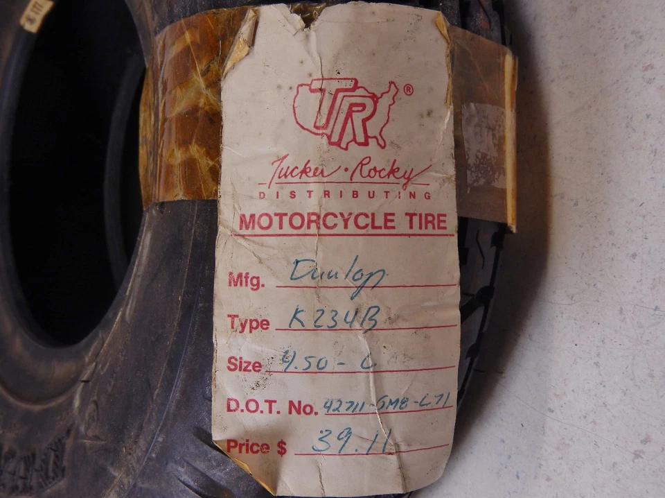 Neumático de rueda trasera Dunlop 85-86 TG50 TG50M TG 50 50M M Gyro S NOS 4,50-6 puntos Foto 3 de 4