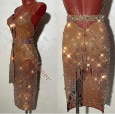 L2663 women ballroom Specialty Rhythm/ Latin dress UK 8 US 6 nude