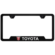 Toyota Logo Vintage Logo Cut-Out License Plate Frame (Black)