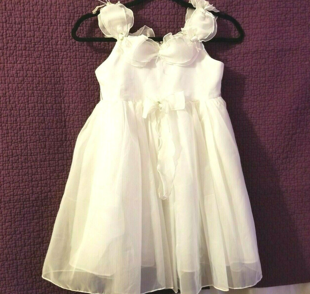 open lace back dress Wedtrend Women Simple White Maxi Dress Ruffled Chiffon Corset High School Party Dress with Slit, White / US22W main image 0