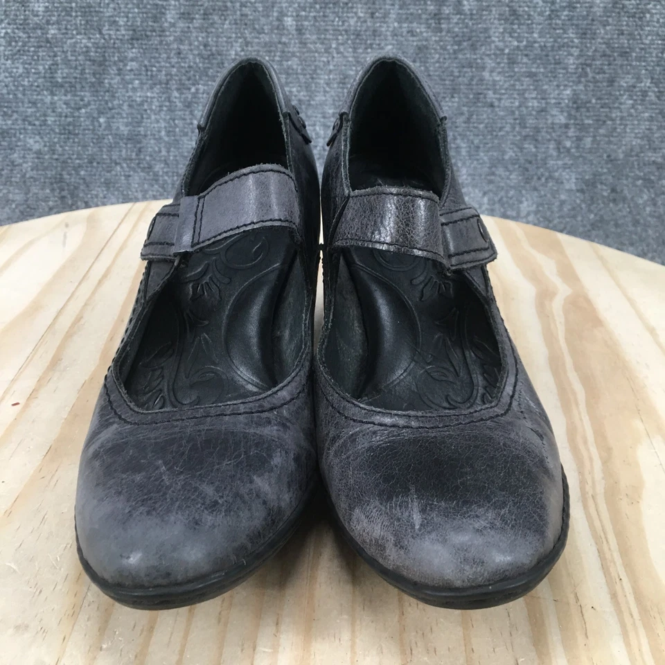 Born Shoes Womens 6 Casual Studded Mary Jane Pumps W32425 Black Leather Heels - Image 4 of 4