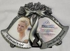 Malden Silver Rose Wedding Photo Frame 2 Opening Bell NEW Picture Double Frame
