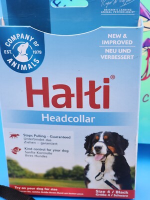 Halti Headcollar for Dogs Stops the Pulling Kindly Size 4 Black Brand New!!