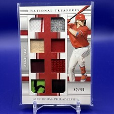 2020 Panini National Treasures Game Gear Materials Eights #21 Alec Bohm /99