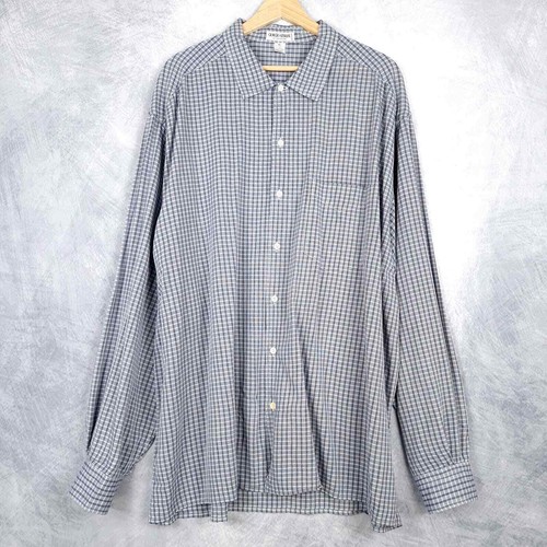 Giorgio Armani Shirt Mens XL Purple White Check Casual Relaxed Cotton Made Italy - Picture 2 of 19